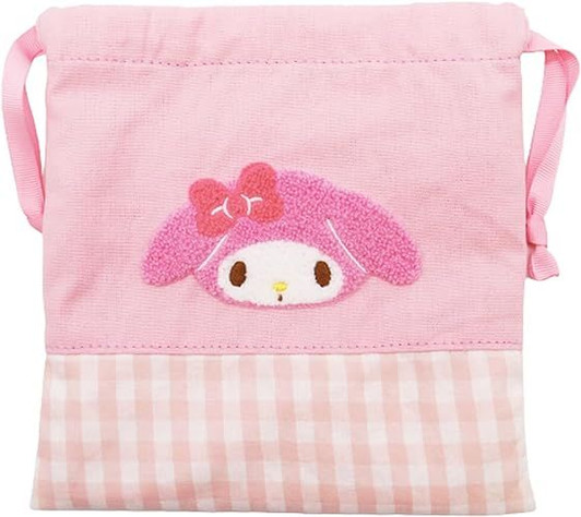 Nakajima Sanrio Characters Gingham Drawstring Pouch My Melody