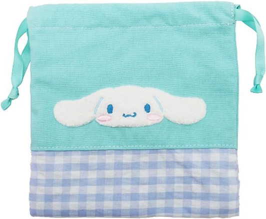 Nakajima Sanrio Characters Gingham Drawstring Pouch Cinnamoroll