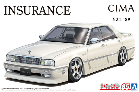 Aoshima The Tuned Car No.85 1/24 Insurance Y31 Cima '89 (Nissan) Plastic Model