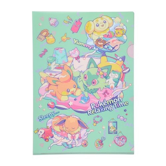 Pokemon Center Original A4 Clear File -  Pokemon Relaxing Time