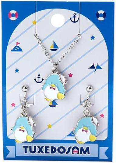 Sanrio Accessory Set Necklace & Clip-On Earrings - Tuxedosam  (Sanrio Forever)