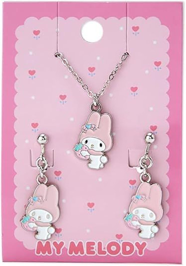 Sanrio Accessory Set Necklace & Clip-On Earrings - My Melody