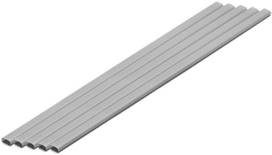 Wave Pla=Materials [Gray] Elongated Round Pipe - 4 x 8 mm 5pcs
