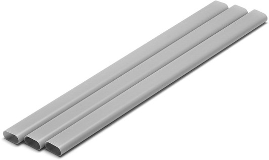 Wave Pla=Materials [Gray] Elongated Round Pipe - 8 x 16 mm 3pcs