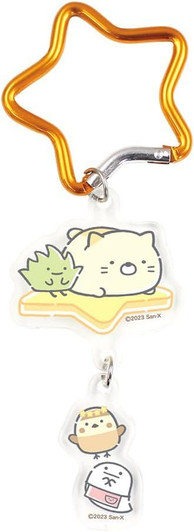 T's Factory Sumikko Gurashi Acrylic Keychain with Carabiner Neko
