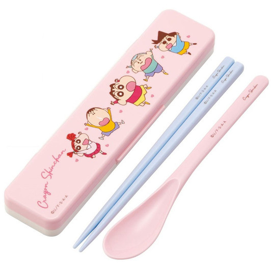 Skater Crayon Shin-chan Chopsticks and Spoon Set Friends