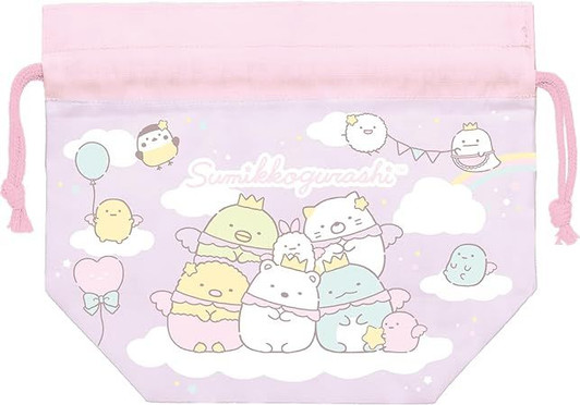 San-x Sumikko Gurashi Lunch Box Drawstring Bag Pink