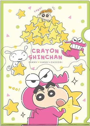 T's Factory Crayon Shin-chan A4 Clear File with Die-Cut Pocket / Lots of Chocobi! (Waniyama-san)