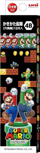 Mitsubishi Pencil Super Mario 4B Pencil Set of 12