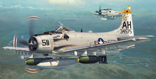 Hasegawa 1/72 A-1H Skyraider w/Rocket Pod Plastic Model