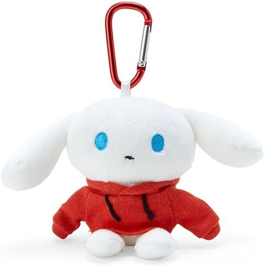 Sanrio Mini Plush with Carabiner Cinnamoroll with Red Sweater (I.CINNAMOROLL)