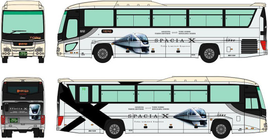  Tomytec Bus Collection Tobu Bus Nikko Tobu Limited Express Spacia X Wrapping Bus (N scale) 
