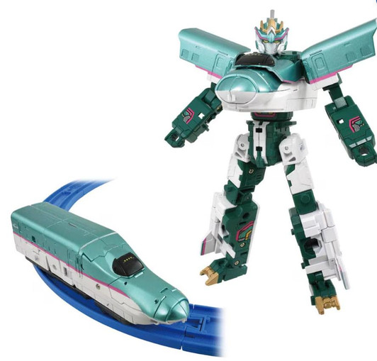  Takara Tomy Pla-Rail Shinkansen Henkei Robo Shinkalion Hayabusa and Trailer (Merging Robots) 