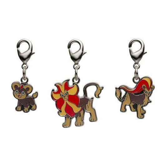 Pokemon Center Original Nationwide Pokedex Metal Charm Set - Litleo Pyroar (667, 668)