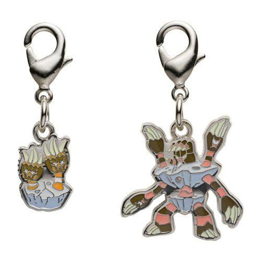 Pokemon Center Original Nationwide Pokedex Metal Charm - Binacle Barbaracle (688 , 689)
