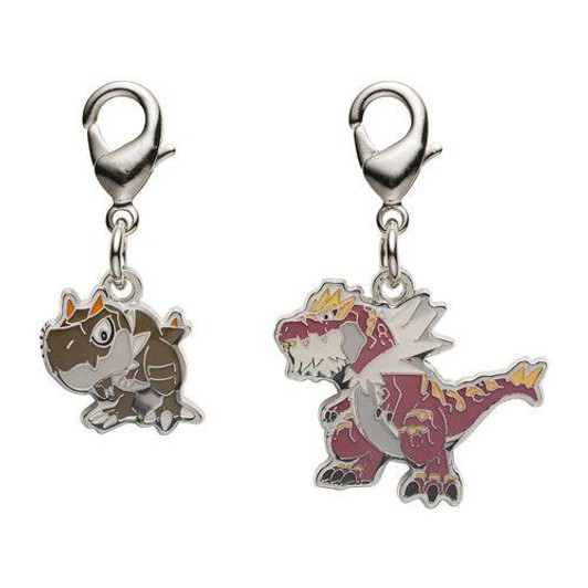 Pokemon Center Original Nationwide Pokedex Metal Charm - Tyrunt Tyrantrum (696 , 697)