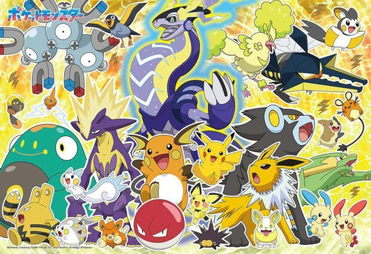  Beverly 100-051 Jigsaw Puzzle Pokemon Biribiri! Electric Type Large Gathering (100 Pieces) 