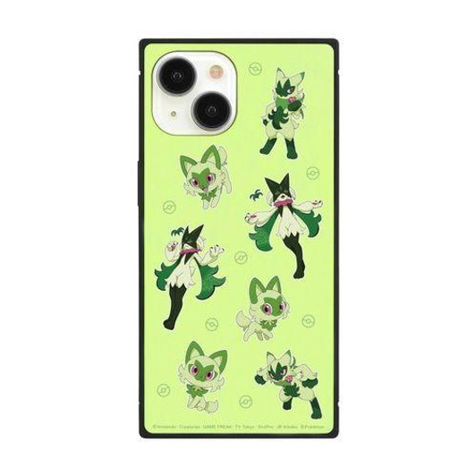 Pokemon Center Original Pokemon Center Iphone 15/14/13 Compatible Square Glass Case Blue Sprigatito Floragato Meowscarada 