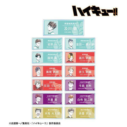  arma bianca Haikyu!! Trading Ani-Art The 1st Edition Acrylic Name Plate Ver. B 13pcs Complete Box 