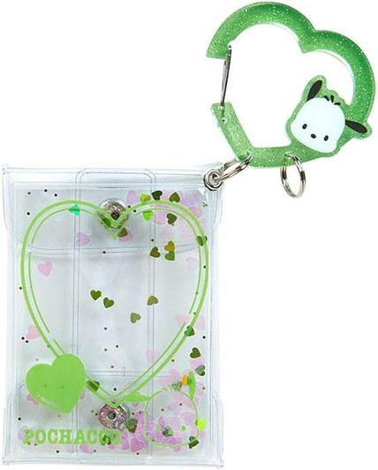  Sanrio Clear Pouch with Carabiner Pochacco  (Colorful Heart) 