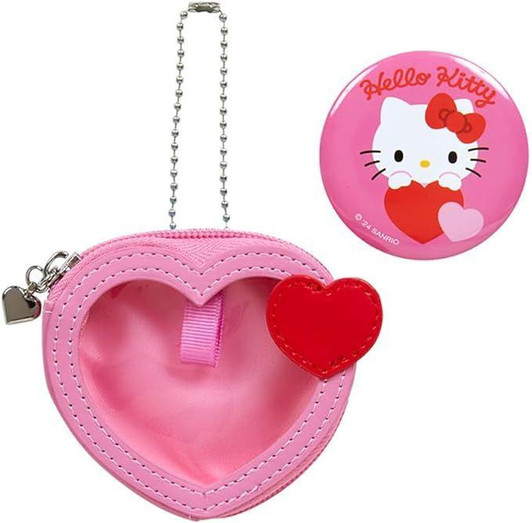  Sanrio Mini Pouch & Badge Hello Kitty (Colorful Heart) 