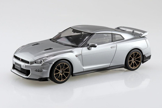  Aoshima RakuPla Snap Kit NISSAN R35 NISSAN GT-R 2024 Ultimate Metal Silver Plastic Model 