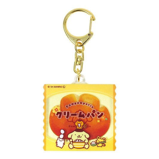  T's Factory Sanrio Pom Pom Purin Layer Acrylic Key Holder Bread Pudding (Retro Bread Series) 