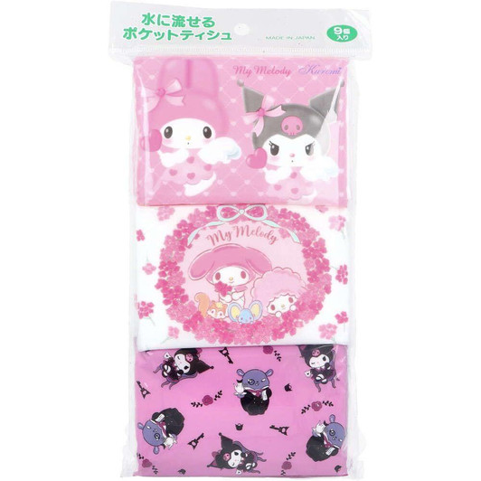 Other Sanrio Pocket Tissue My Melody and Kuromi (Pack of 9) 