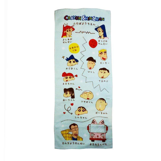  T's Factory Shin-chan Print Face Towel Futaba Kindergarten Correlation Diagram 