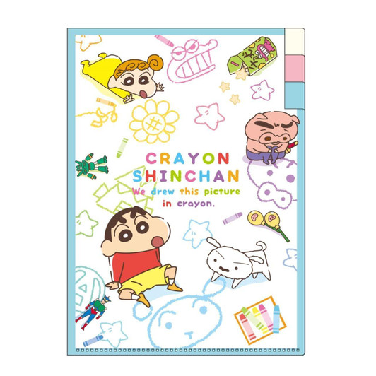  T's Factory Shinchan Index Clear File Exciting Drawing (3 Pages) 