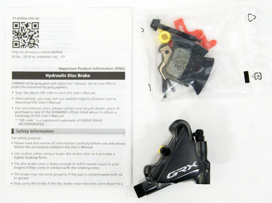 Shimano (Cycling) GRX BR-RX810 Hydraulic Flat Mount L03A Disc Brake Caliper IBRRX810RDRF