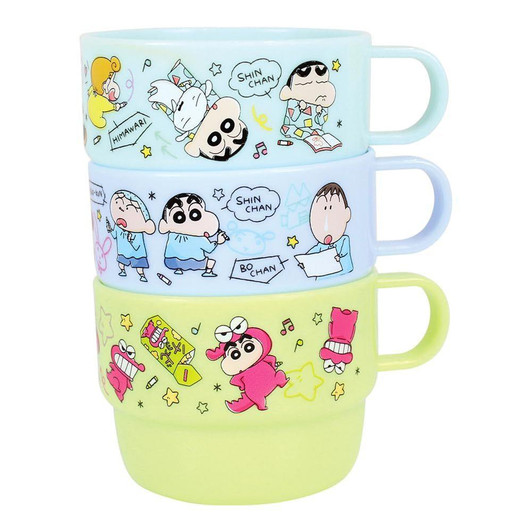  T's Factory Crayon Shin-chan Plastic Cup 3-Piece Set Graffiti 