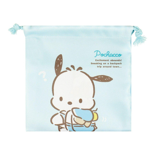 T's Factory Sanrio Flat Drawstring Bag Take Along Backpack / Pochacco 