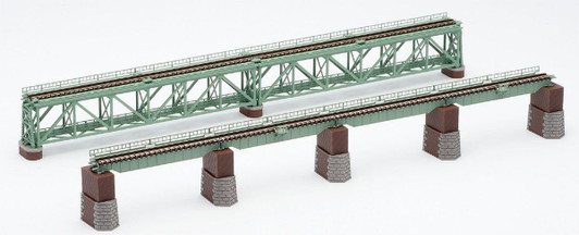 Tomix 3270 Deck Bridge Set (Green) (N scale)