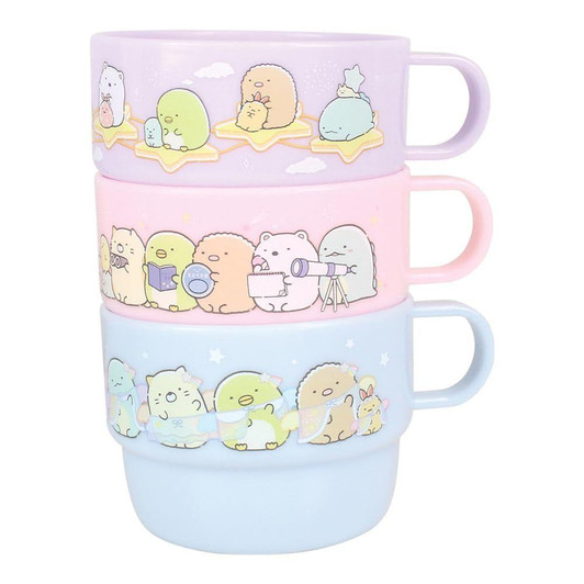  T's Factory Sumikko Gurashi Plastic Cup 3P Set Starry Sky Stroll 