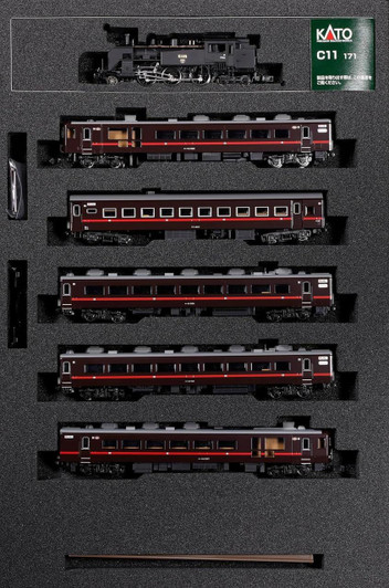 Kato 10-1958 Steam Locomotive C11 171 + Series 14 Passenger Cars 'SL Fuyu-no-Shitsugen Train' 6 Cars Set (N scale)