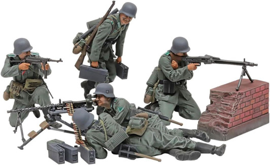  Tamiya 1/35 German Machine Gun Team (Mid-WWII) Plastic Model 