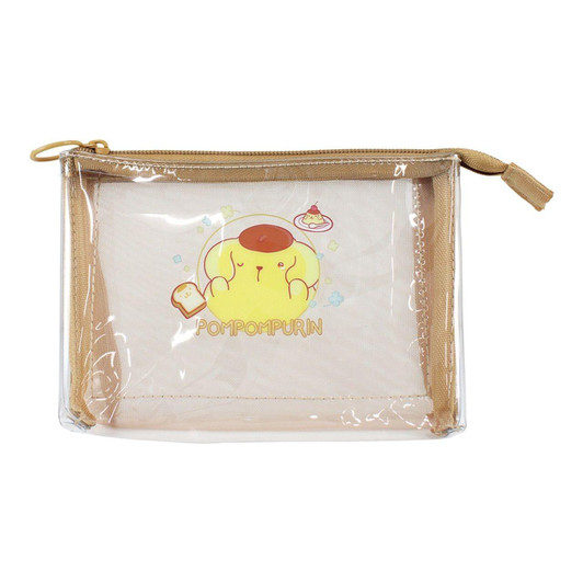  T's Factory Sanrio 3P Clear Mesh Pouch Amaenbo Namida / Pompompurin 