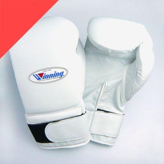 Winning Boxing Gloves MS-600-B Hook-and-Loop Pro Type 16 oz White(Made in Japan)