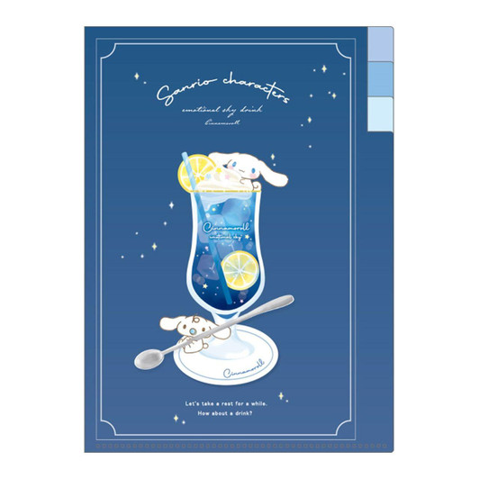  T's Factory Sanrio 3 Index Clear File Sky Drink Cinnamoroll 