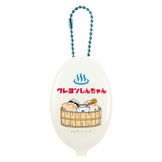  T's Factory Crayon Shin-chan Rubber Coin Case Bathhouse Shin-chan / Blue 