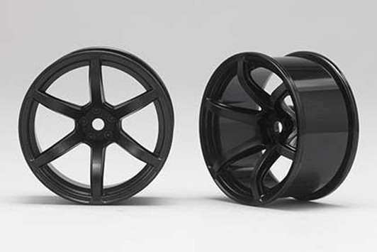  Yokomo RP-6213B8A 6-Spoke Wheel (Black) 2 Pieces Included For Drift Offset 8mm 