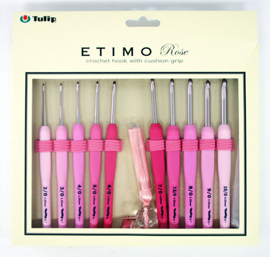 Tulip Etimo Crochet Hook Set w/Cushion Grip (13 Pcs) : Rose Lace 