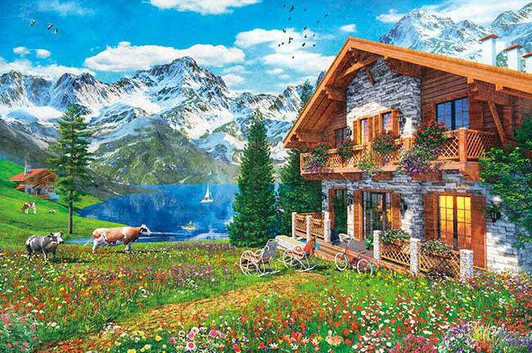 Appleone Jigsaw Puzzle House in the Flowering Alps (Dominic Davison) (1000 Pieces) 
