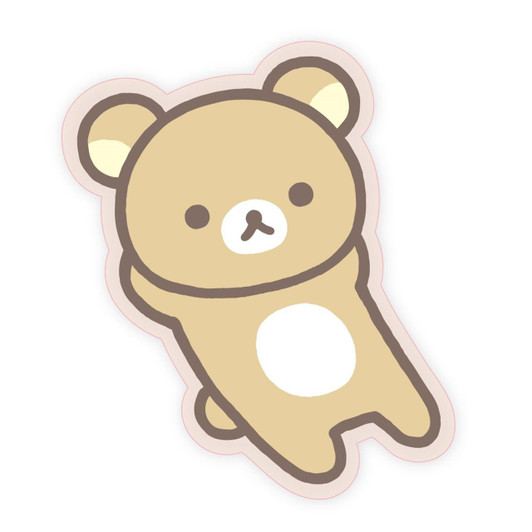  T's Factory Rilakkuma Fluffy Embroidery Sticker Relaxed 