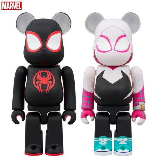  Medicom Bearbrick BE@RBRICK Spider-Man (Miles Morales) & Spider-Gwen 2pcs Set (Spider-Man: Across the Spider-Verse) 