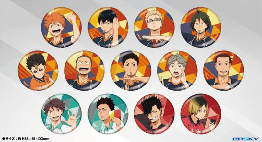  Ensky Haikyuu!! Glittering Can Badge Collection 2 13pcs Box 
