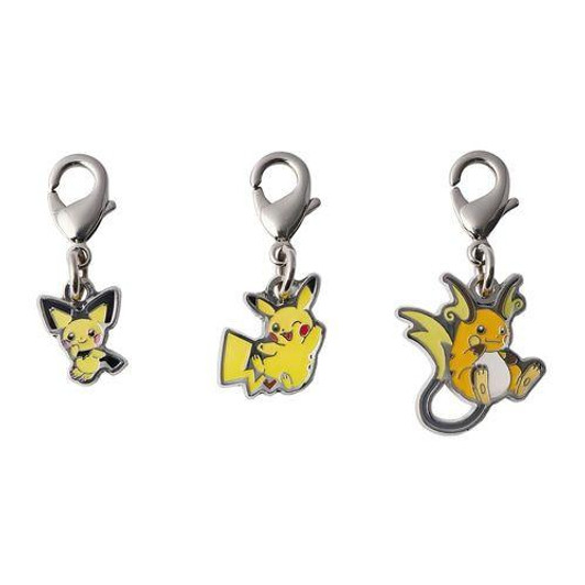 Pokemon Center Original National Pokedex Metal Charm 172- 025- 026