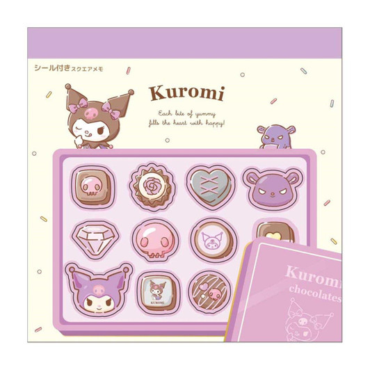  T's Factory Square Memo With Sanrio Seal Chocolate / Kuromi 
