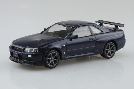  Aoshima The Snap Kit 1/32 Nissan R34 Skyline GT-R Midnight Purple Plastic Model 